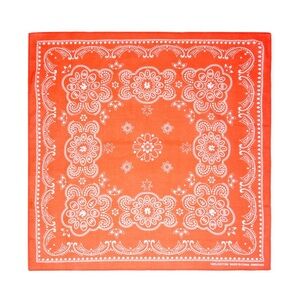 Time and Tru Women's Western Star Square Bandana Orange